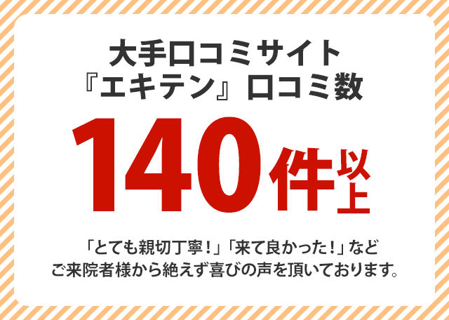 口コミ数140件以上